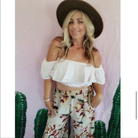 Khaki printed Crepe WIDE Bell Bottoms - Picture 2 of 7